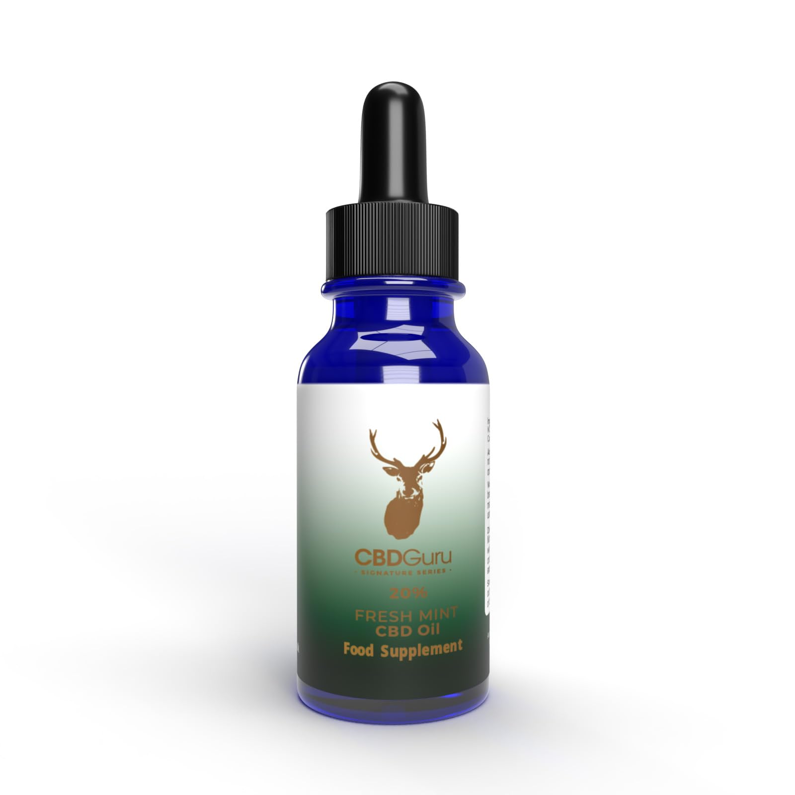 CBD Guru Signature Series CBD Oil Drops 2000mg Fresh Mint - High Purity Natural Flavour with Naturally Sourced MCT Oil, 20% CBD, Supports Sleep & Anxiety, THC-Free, 10ml (18+)