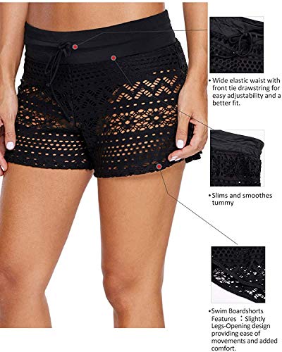 Calção de banho feminino Falags tanquíni calcinha de banho plus size shorts de banho para o verão, A