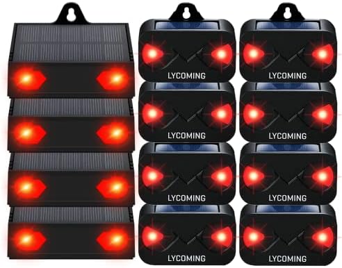 Univerayo Solar Nocturnal Animal Repeller, Newest Version 4 Pack and Lycoming Coyote Deterrent 8 Pack