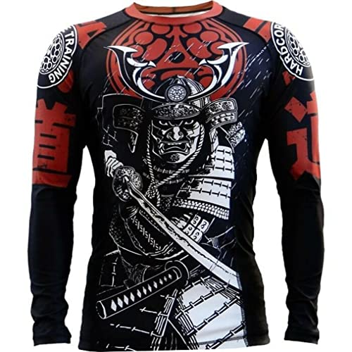 Hardcore Training Budo Multicoloured Rash Guard Men’s Kompressionshemd Herren Lange Ärmel Grappling Jiu Jitsu MMA Fitness Boxen No Gi., 34.95 €