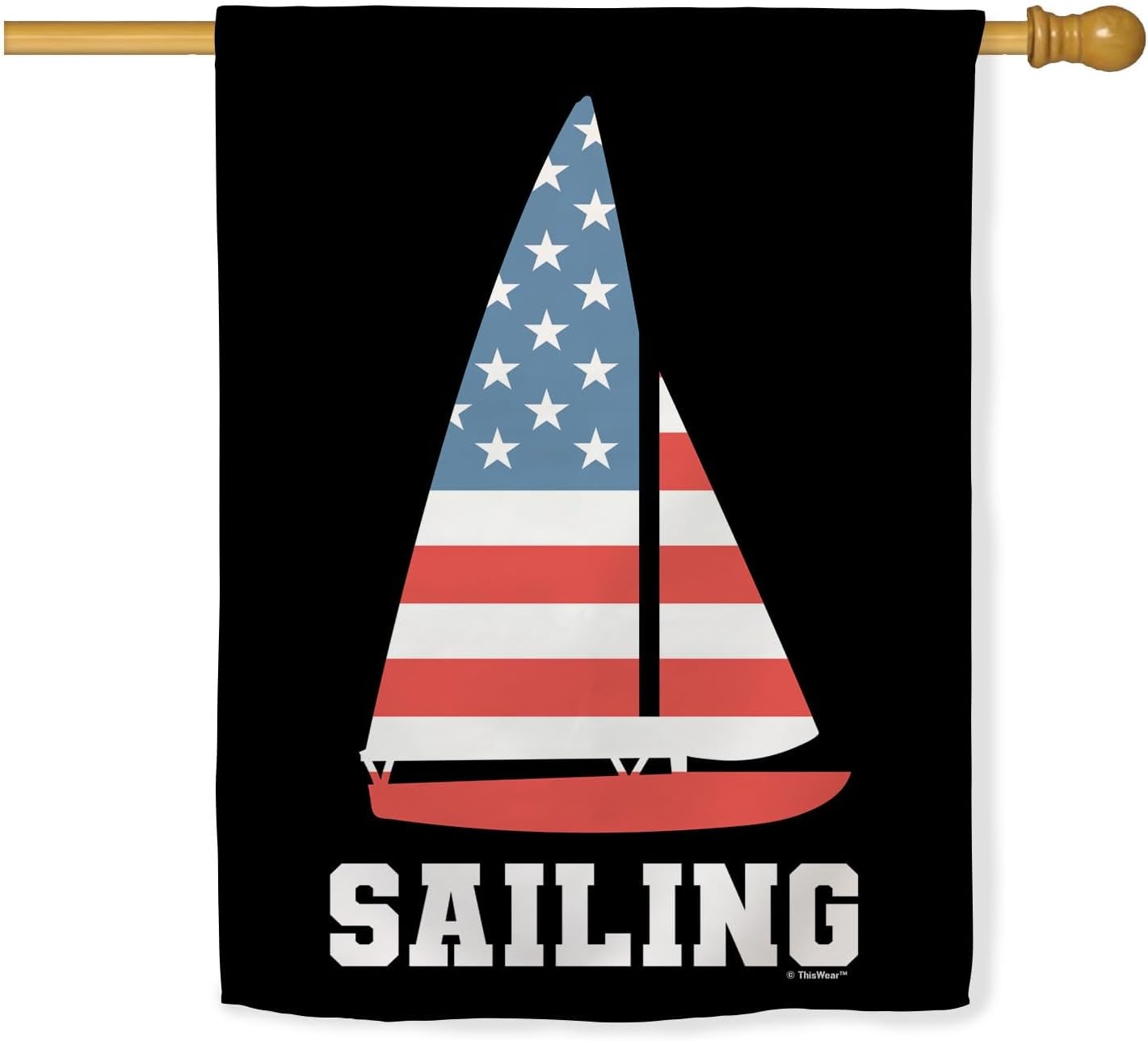 American Pride Summer Games Gifts USA Sports Sailing Double Sided 28x40 House Flag