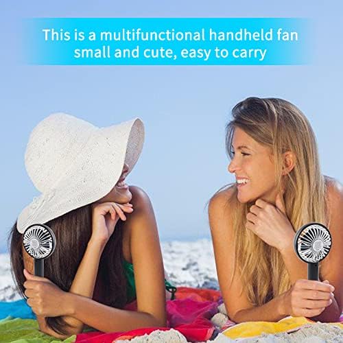 EONYUM Mini Handheld Portable Fan, USB Fan Rechargeable Battery 2000 mAh, Adjustable wind direction ,Desk Table Fan Cooling Electric Fan 4 Speeds for Home Travel Office Sport Outdoor School black