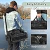 GOBUROS Waterproof Fishing Tackle Bag with Waterproof EVA Bottom (No Tackle Boxes in Package), Soft Tackle Box Storage Bag with Rod Holder, Pliers Storage for Fishing