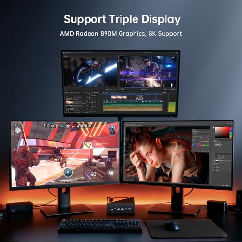 Image of MSECORE AI Mini PC, Ryzen AI 9 HX 370(12 Cores, Up to 5.1 GHz, Max 80 TOPS), 32G DDR5 RAM, 1T PCIE4.0 SSD Desktop Computer, 2 * 2.5G LAN, 1*HD, 1*DP, 1* USB4.0 Triple Display, Wi-Fi 6e, Windows 11 Pro