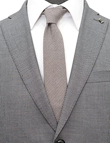 Image of Cotton Skinny Ties for Men, Plaid and Striped Slim Neckties