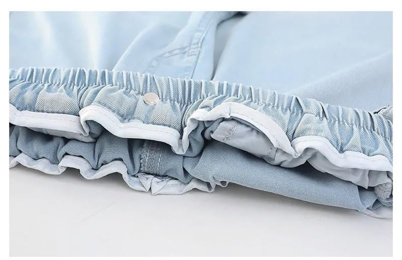 Vaqueros largos de mezclilla de verano for niñas, corte clásico ajustado, elásticos, suaves, cómodos for jugar, ligeros, ajustados, con diseño de pierna recta.