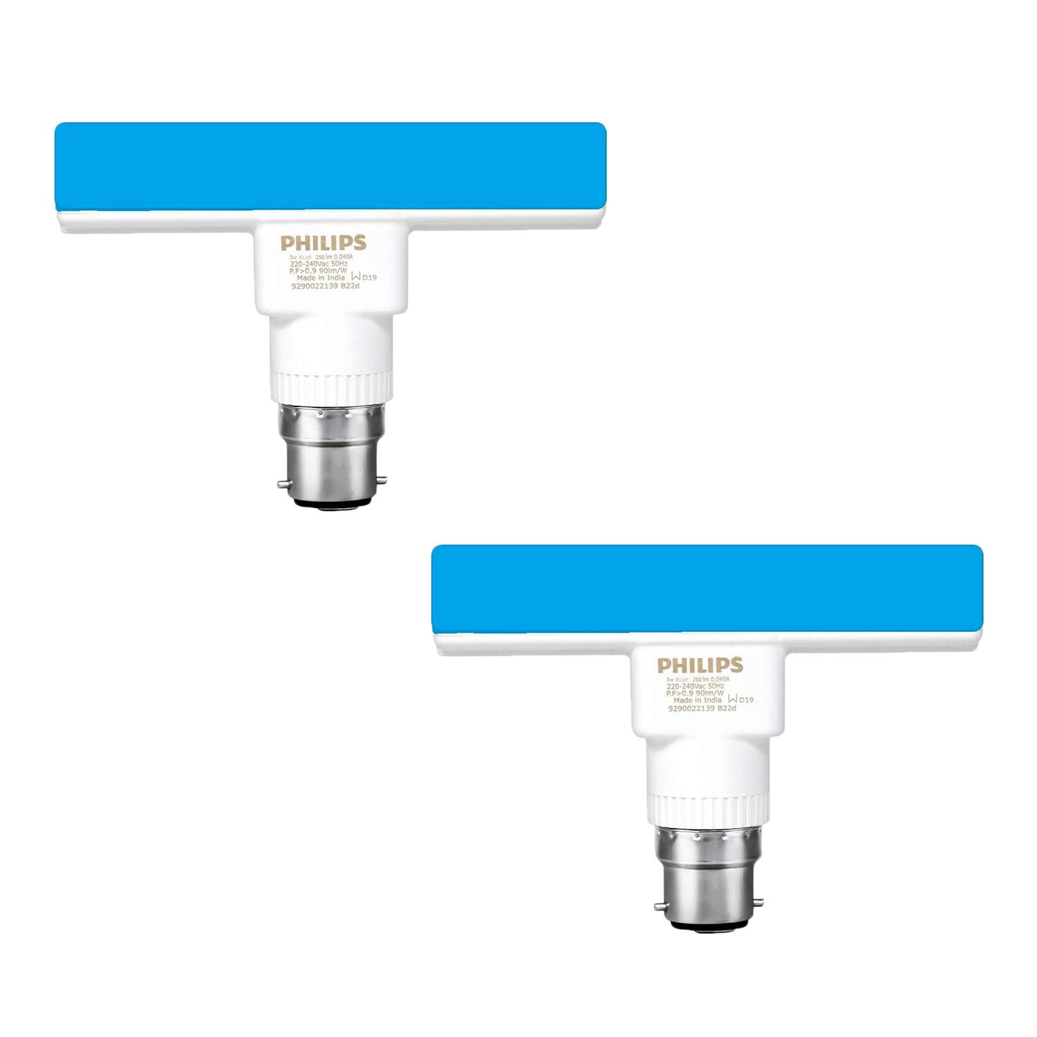 PHILIPS T-Bulb Rangoli B22 5-Watt LED Bulb (Blue) - Pack of 2-image-1