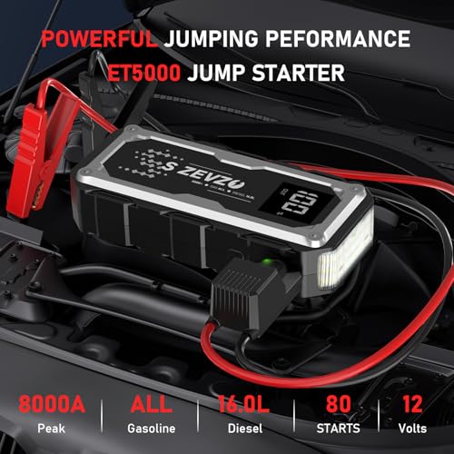 S Zevzo ET5000 Car Battery Jump Starter 8000A Jump Box With Pd 60W Fast Charging thumb #1