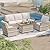 MELLCOM 4 Pieces Outdoor Patio Furniture Set with Swivel Chairs, All Weather Rattan Wicker Patio Conversation Set with 3-Seater Sofa, Coffee Table for Patio, Balcony, Porch, Deck