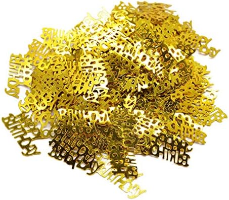 Happy Birthday Gold Confetti for Party Decorations - Birthday Party Table Decorations Gold Confetti, Perfect for Table Decorations, Party Supplies (Golden, Happy Birthday)