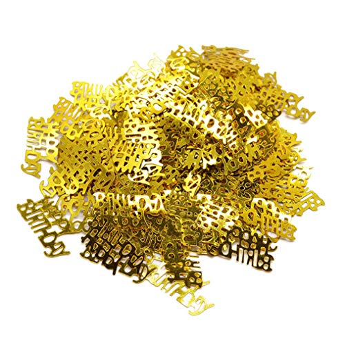 Happy Birthday Gold Confetti for Party Decorations - Birthday Party Table Decorations Gold Confetti, Perfect for Table Decorations, Party Supplies (Golden, Happy Birthday)