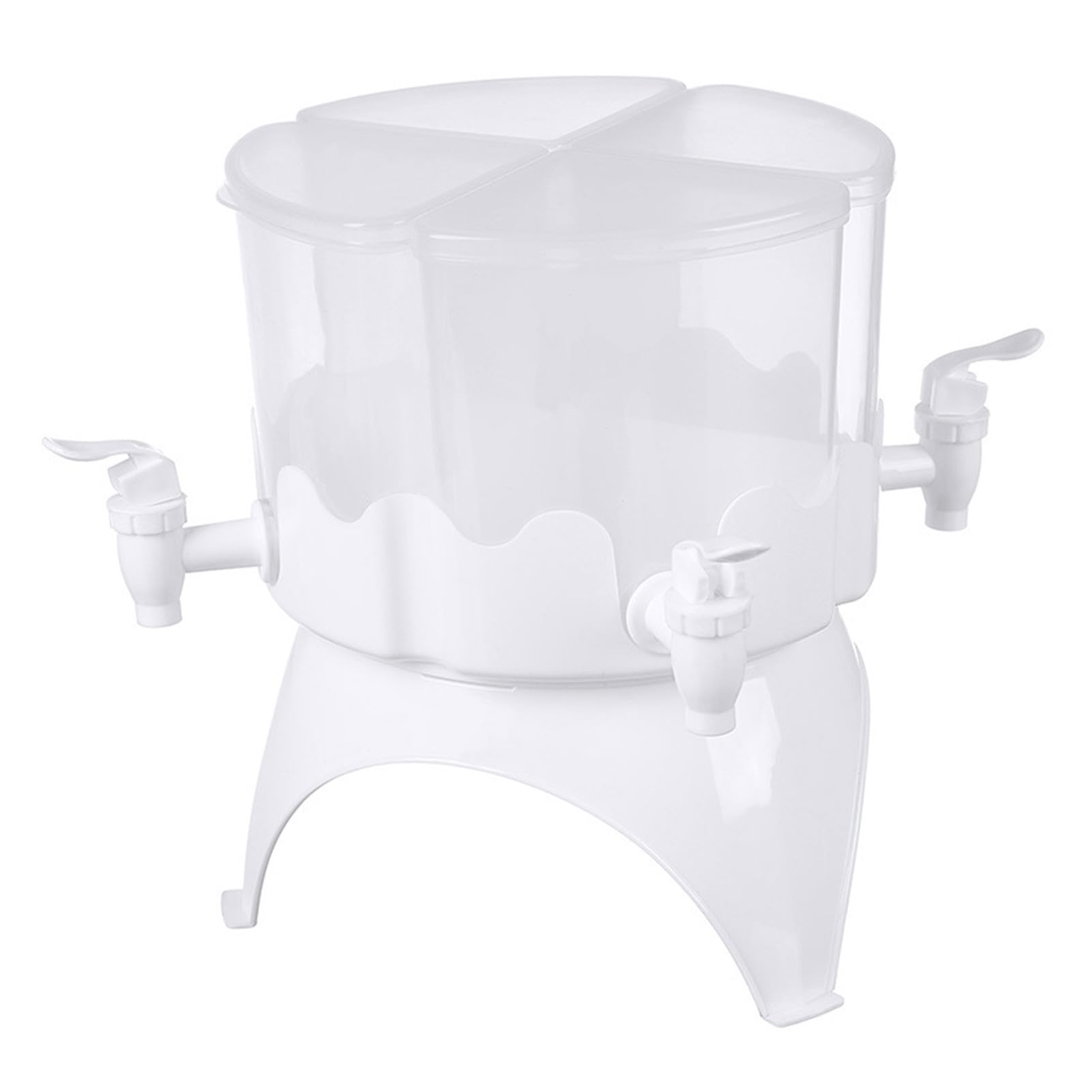 ZAWELIYO Beverage Dispenser, 4L Capacity, 4 Compartment, Rotating, with Spigot, for Fridge, Cold Drinks, Home Use