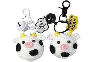 Adorable Cow Keychain Crochet Duo