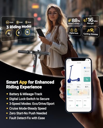 Image of Maxshot Electric Scooter, 8.5 inch /10 inch /14 inch Tire, 16 /19 /22 Mph Top Speed, 12 /16 /21 /27 /28 /49 /50 Miles Long Range, Folding Escooter for Adults and Kids with Seat Bag, Dual Braking, Dual Suspension, App