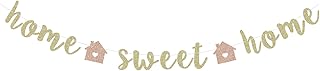 Home Sweet Home Banner Welcome Home Bunting for Homecoming Day Housewarming Party Garland Supplies Decoration - Gold
