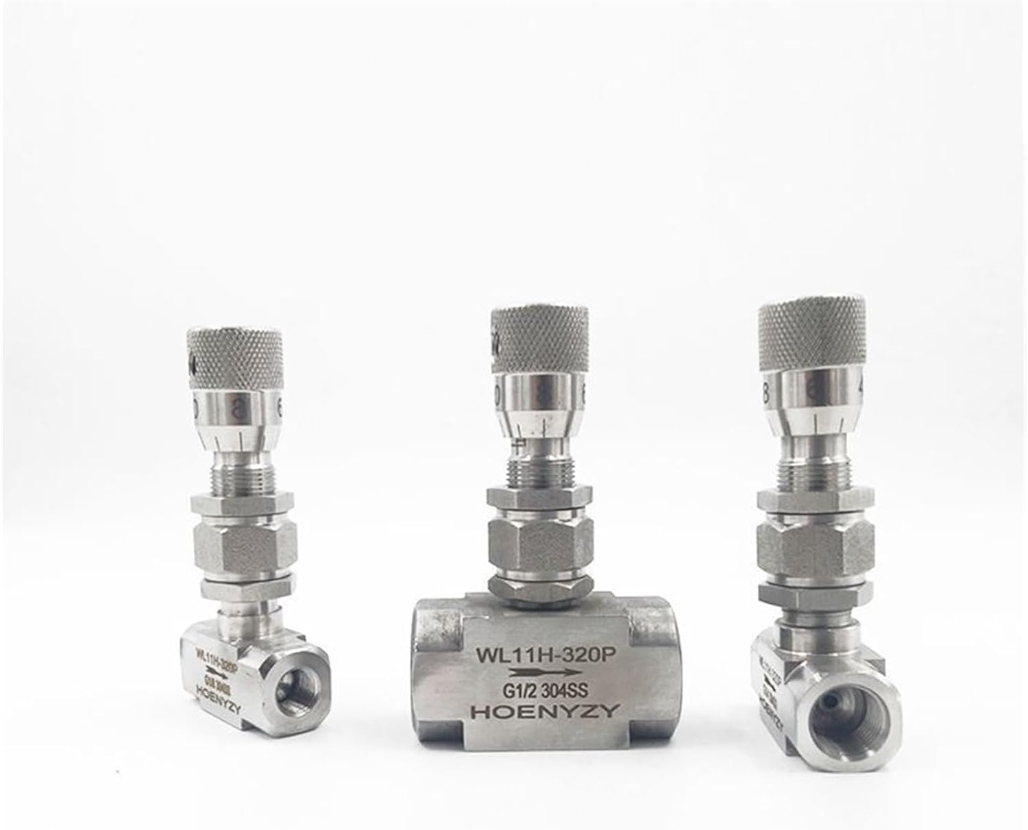 G NPT 1/2" Stainless Steel 304 Needle Valve PN16 Micro Adjustment Valve WL11H-160P Flow Regulating Valve 16MPA(G Thread,0.5 Inch)