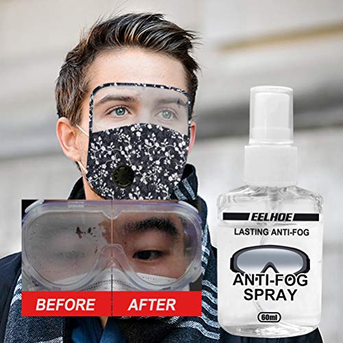 Rsoamy Brillenreiniger-Spray, Anti Fog Spray Antibeschlagspray effektiver Schutz vor beschlagenden Brillengläsern für Brillen Skimasken Spiegel und Fenster