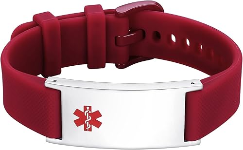 Miniatura 5 de LinnaLove Pulsera de alerta médica personalizada para hombres y mujeres, pulseras deportivas de acero inoxidable para identificación médica,