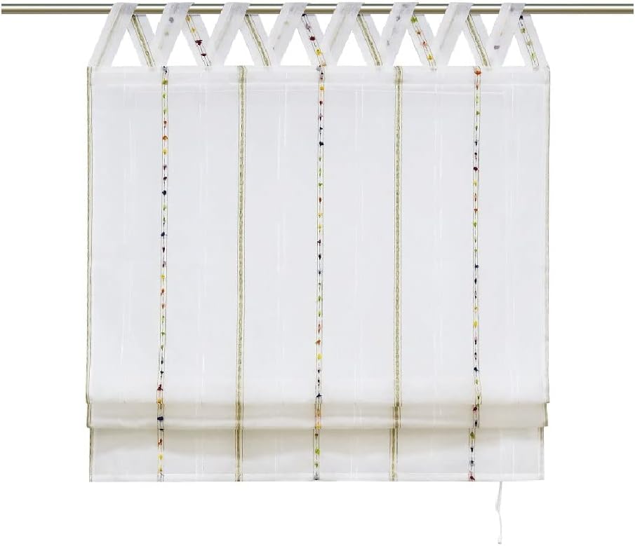 Curtains Color Stripes Shade Transparent Balcony Window Screen Kitchen Home Decor