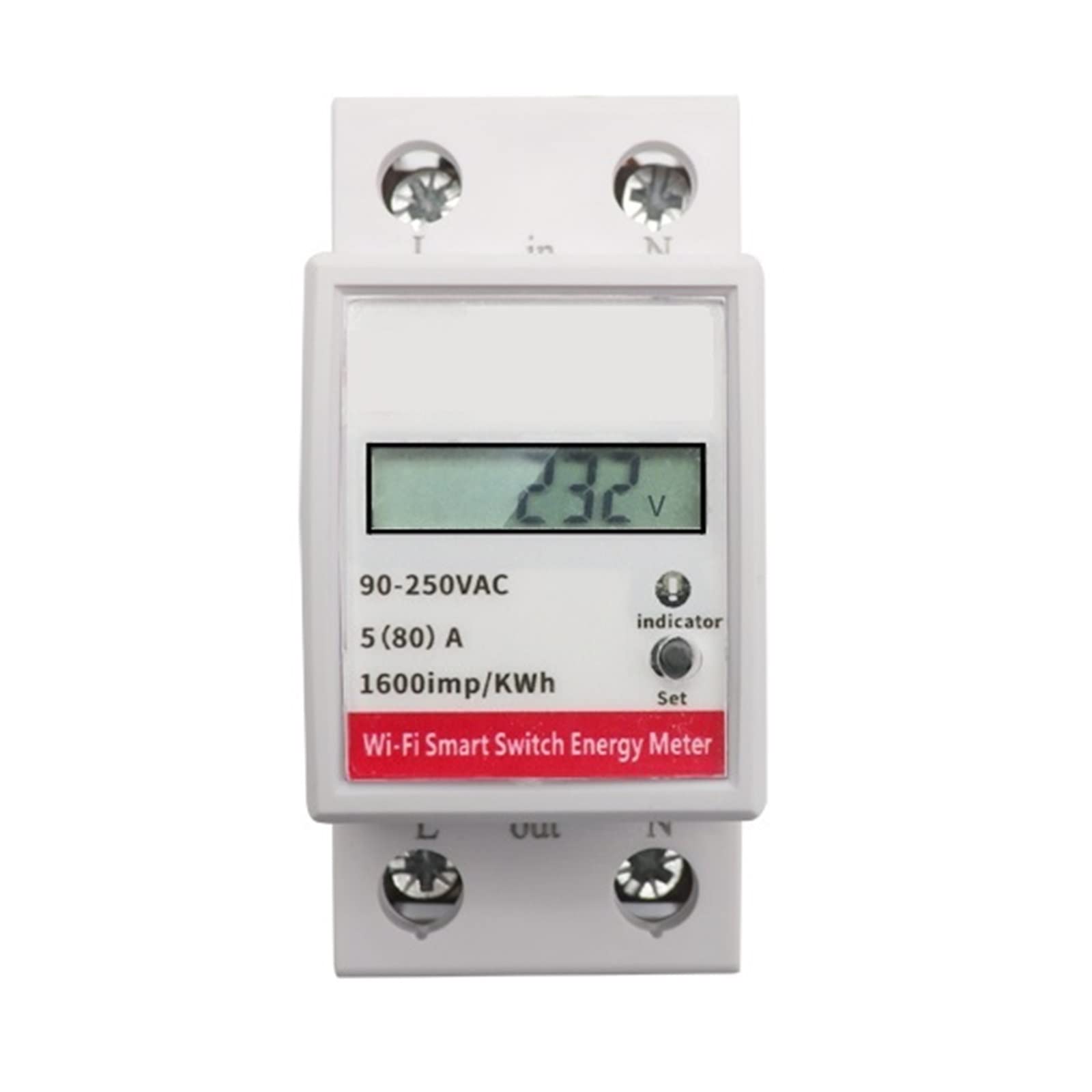 Monitor de energía WiFi Smart Power Energy Meter Consumo KWh Voltímetro DIN Rail Control remoto Interruptor WIFI Smart Energy Meter Temporizador Monitor