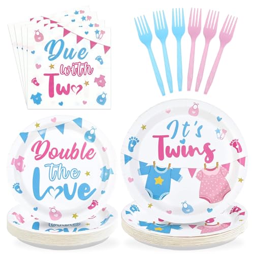 Greencian Twin Plates And Napkins Set