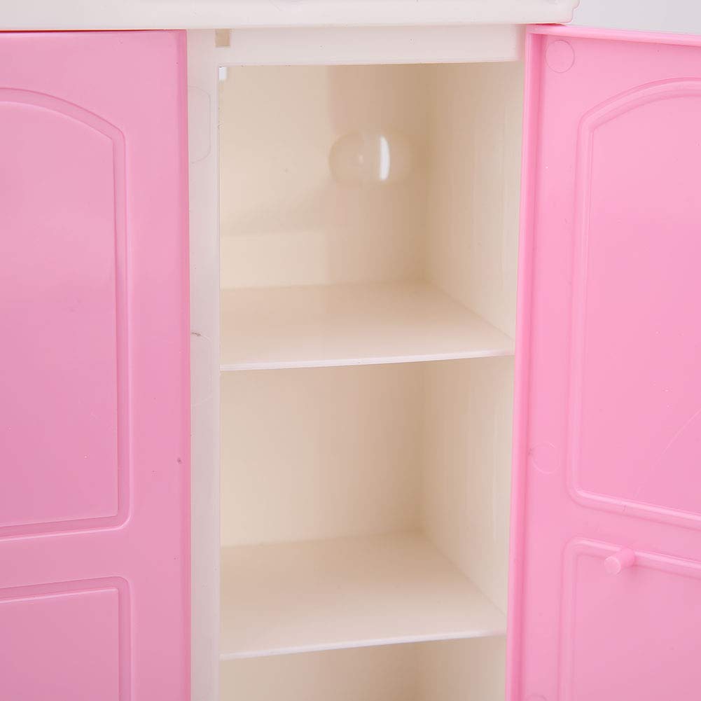 Generic Armadio per Casa delle Bambole in Plastica Armadio per Casa delle Bambole a 3 ante Non Tossico Mobili per per Accessori per delle Sicuro Ed Ecologico