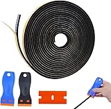 2 Pcs Ceranfeld Dichtungsband Selbstklebend 5m x 6mm x 3mm, Joint pour Plaque de Cuisson mit 2 Pcs Kleinem Schaber, Hitzebeständiges Montageband für Ceranfeld, Elektroherde & Kochfelder, Dichtband