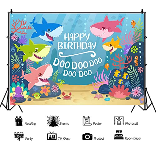 Shark Birthday Backdrop Happy Birthday Photography Background Under The Sea Whale Waves Surfboard Party Decorations Banner Photo Prop Dcdf12bd Acf9 40fe 9f39 45b2d50783ce.9c164312210d9513850b79bae995f347