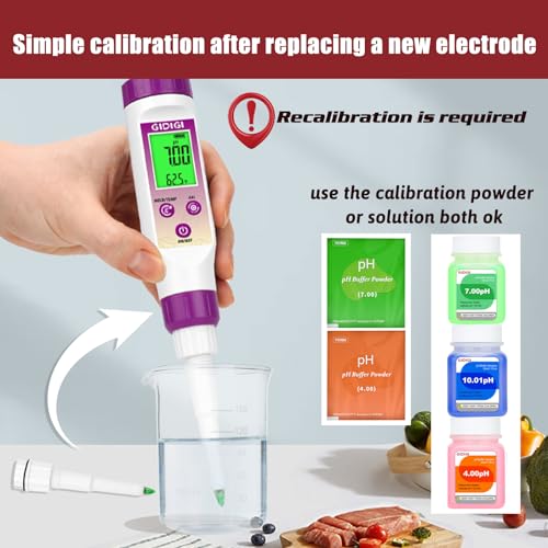 Image of Food pH Meter Replacement Probe 2 in 1 pH Temperature Tester Spear Tip pH Sensor Easily Penetrate Solid and Semi-Solid Samples, Also Suitable for Water