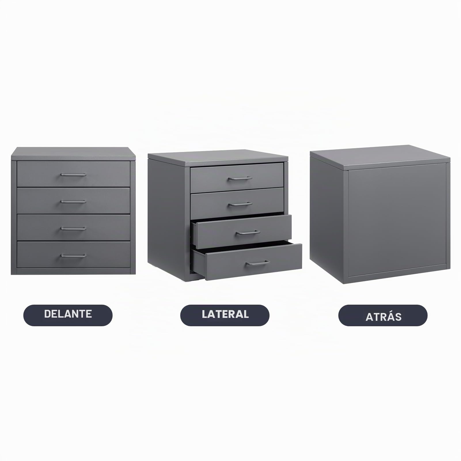 HollyHOME Archivador de Escritorio con 4 cajones, Organizador de archivadores de tamaño A10, cajón de Almacenamiento de Metal para Oficina en casa