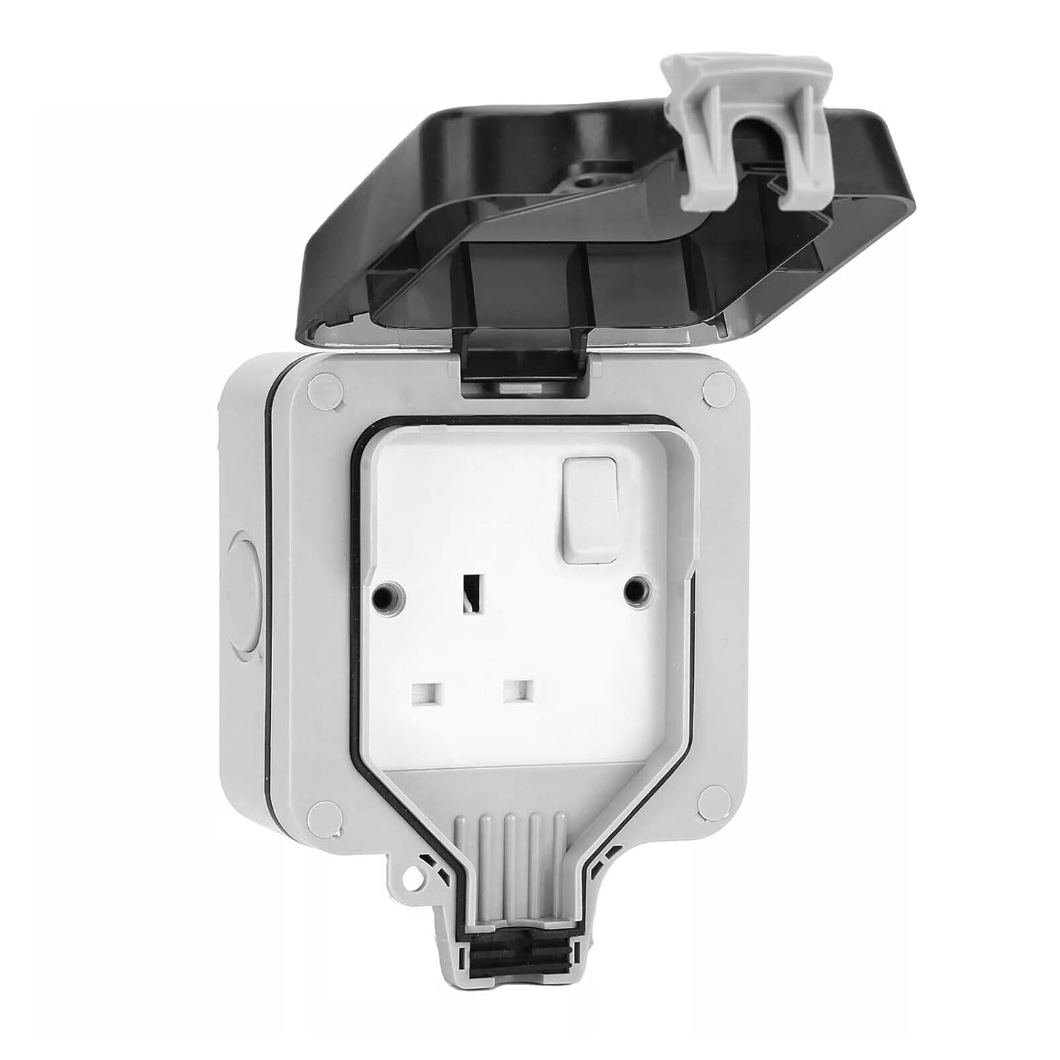 Trintion Outdoor Socket 13A 1 Gang Single Exterior Switched Socket IP66