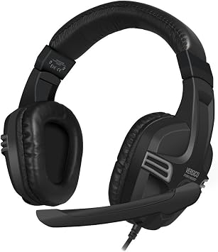 Speedlink VERSICO Stereo PC Headset with Impressive Full-Range Sound for Gaming, Music, Calls and Microphone, Black-Grey