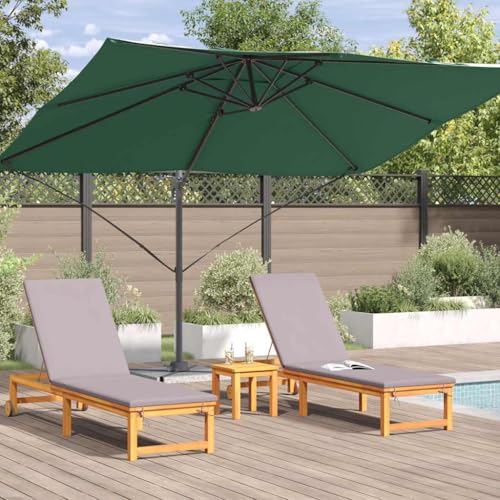 Sombrilla de jardín giratoria 360° con manivela para proteger toda la terraza 4