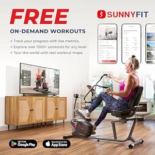 Sunny Health & Fitness Smart Recumbent Bike, Full-Body Home Training with Arm/Leg Exercisers, Elliptical Cross Trainer with Exclusive SunnyFit App and Bluetooth Connectivity, Recumbent Elliptical