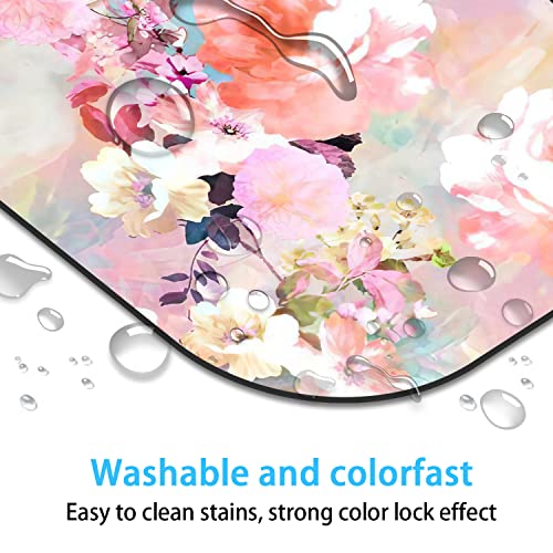 Small Mouse Pad，Mini Mouse Pad 6 X 7 Inch，For Laptop Keyboard Tray Wireless Mouse Home Office Travel，With Non-Slip Rubber Base, Waterproof Mouse Mat，Pink Flower #TOP3