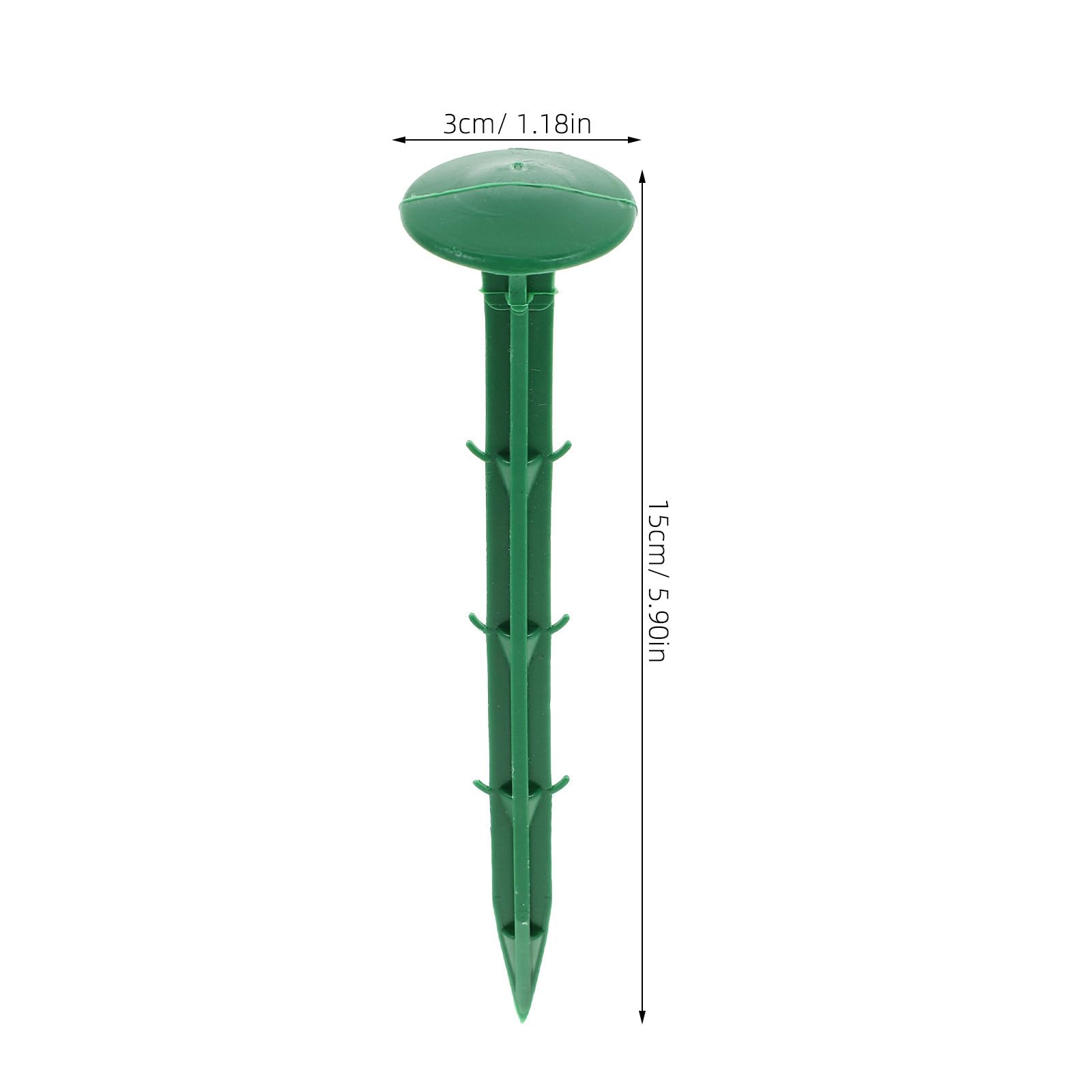 Piquets de Plastique Verts 100 Pièces, Tuteurs de Jardinage Robustes