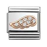 Zirkonia in Weiß Nomination Damen-Charm Edelstahl teilvergoldet Zirkonia weiß - 430302/05