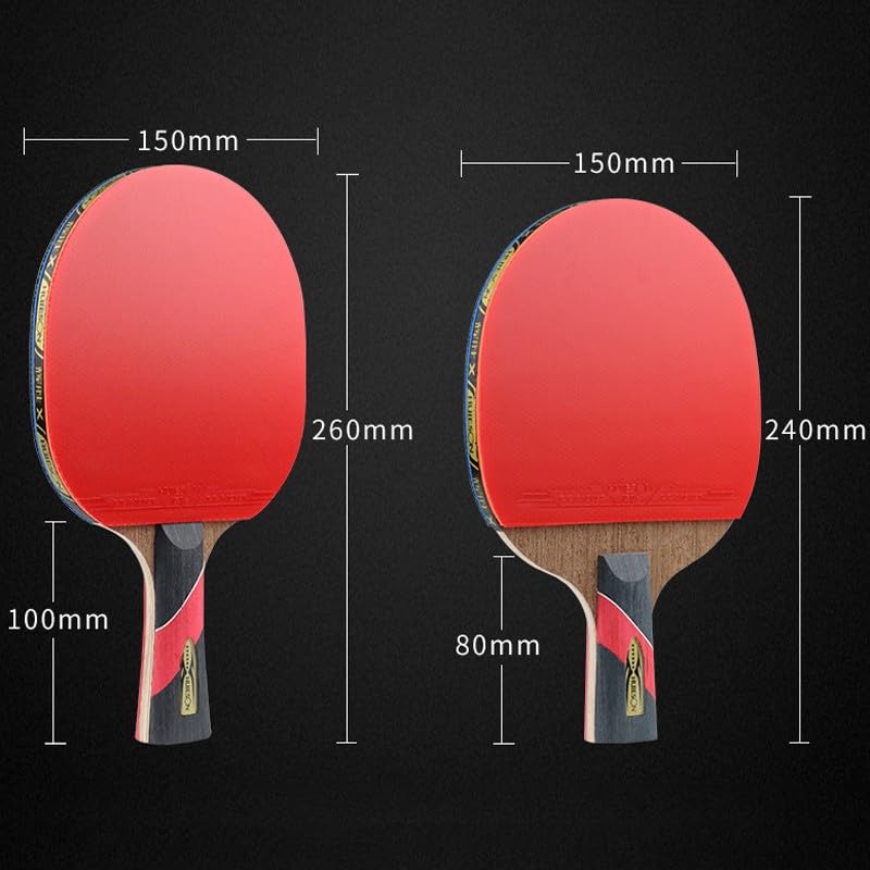 Ping-Pong-Schläger, Tischtennisschläger, Profi-Set mit Tragetasche, 5 Holz- + 2 Carbon-Blätter