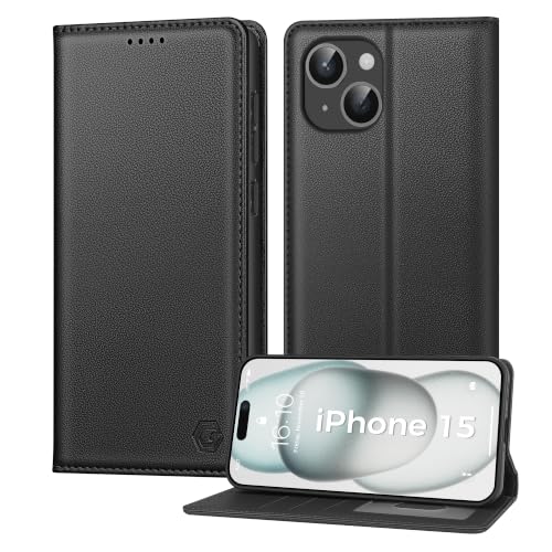 Kirnntca Handyhülle für iPhone 15 Hülle, Kartenfach Premium PU Leder Klapphülle Schutzhülle… – Ansicht 1