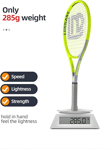 Miniatura 5 de Raquetas de tenis profesionales para hombres y mujeres - Raquetas de tenis de pádel de pádel de compuesto de carbono ligeras con bolsa