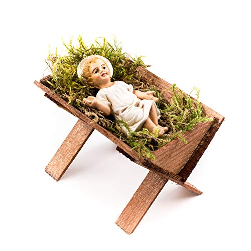 Marolin Holzkrippe mit Jesuskind, zu 17cm Figuren