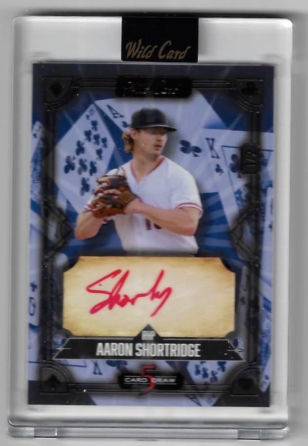Aaron Shortridge Autographed & Serial Numbered #1/2 SUPER SUPER RARE 5 Card Draw Gold Foil Purple Parallel Collectible Baseball Card - 2024 Wild Card 5 Card Draw Baseball Card #5CDCL-ASA (Pirates)