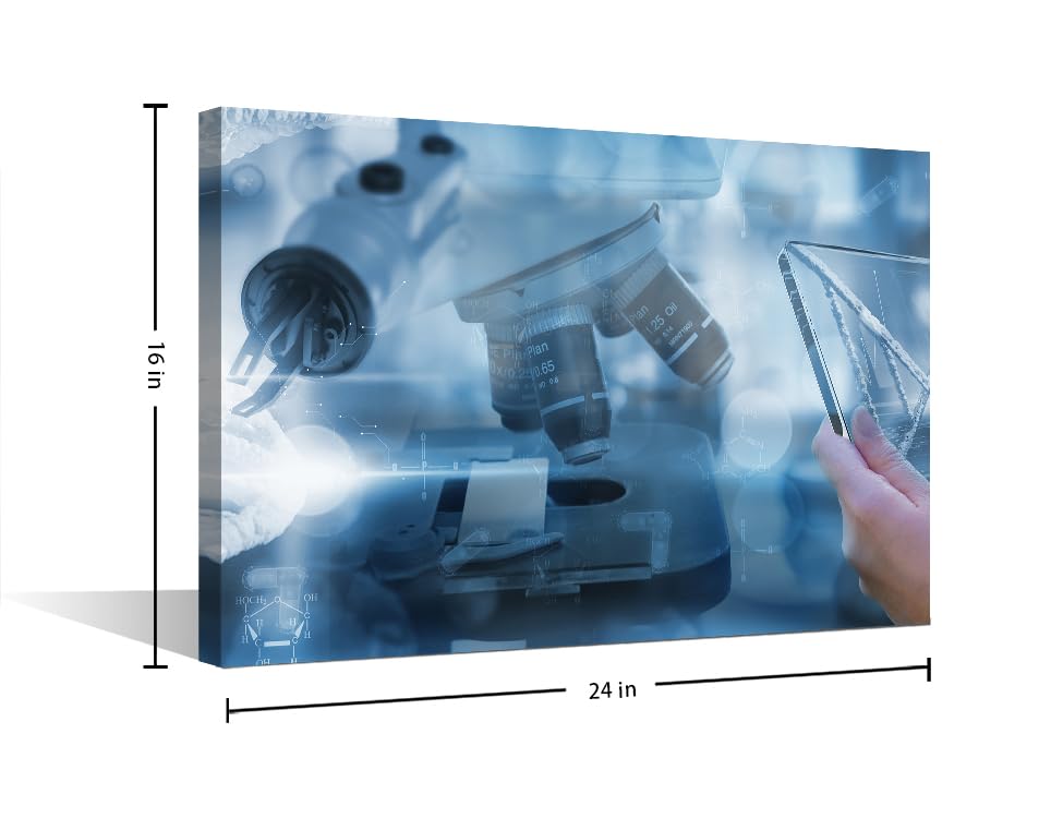 Image of TUMOVO Scientists and Scientific Experiments Artwork Home Decor Posters and Prints Medical Wall Art for Living Room 1 Pieces Medicine Concept Wall Decor Framed Ready to Hang (16 inch Wx24 H)