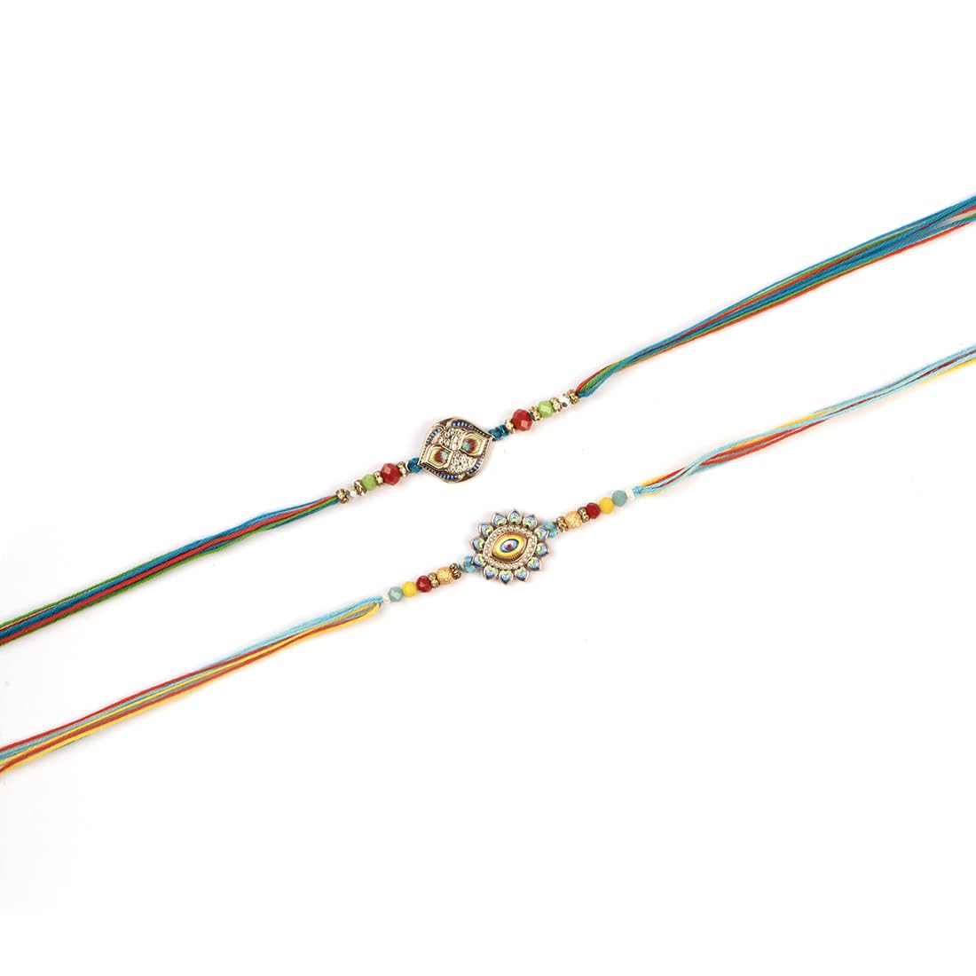 SaptrishiSet of 2 Rakhi Thread for Brother Rudraksha Raksha Bandhan Handmade Traditional Rakhi Rakshabandhan Rakhadi Wrist Band Threads for Bhaiya Hindu Indian Festival Gift