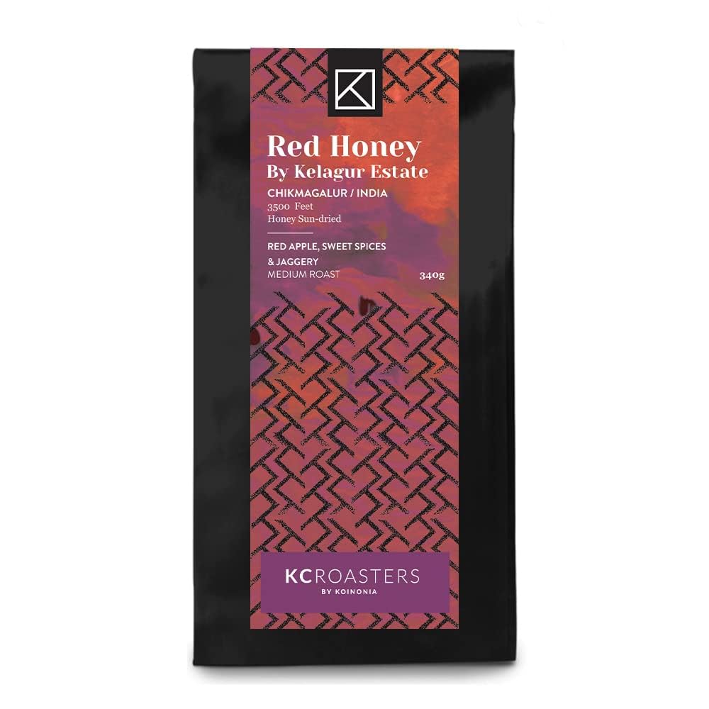 KCROASTERS KOINONIA | Red Honey Coffee from Kelagur Estate, Chikmagalur 340 gm Medium Roast Arabica Coffee Beans - Roasted & Ground for Cold Brew | Packed in Biodegradable Bags (B07Z4Y8BFS) Amazon Price History, Amazon Price Tracker