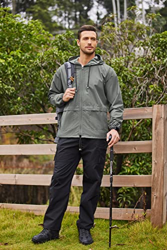 Image of COOFANDY Mens Packable Rain Jacket Lightweight Waterproof Raincoat with Hood Outdoor Rain Gear Travel Hiking Cycling