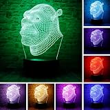 chenshiyan Cartoon Shrek Forever After Figurines Anime Figure 3D LED Optical Illusion Bedroom Decor