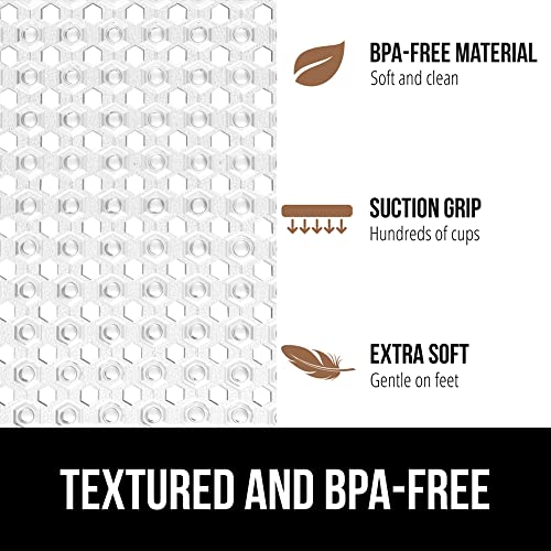 Gorilla Grip Patented Shower And Bath Mat, 35X16, Machine Washable Bathtub Mats, Extra Large Tub With Drain Holes And Suction Cups To Keep Floor Clean, Soft On Feet, Bathroom Accessories, Clear #TOP4