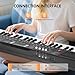 RIVVTA 61 Key Keyboard Piano with Stand for Beginners Portable Electronic Keyboard Piano Kit with 200 Tone 200 Rhythm 60 Demo Microphone Power Supply Sheet Music Stand Black(REK-10)