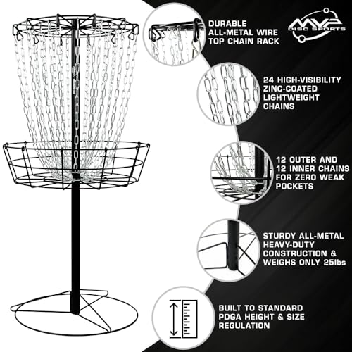 Image of MVP Disc Sports Black Hole Practice 24-Chain Portable Disc Golf Basket Target